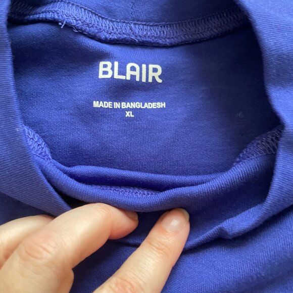 Blair Long Sleeve Top Shirt Mock Neck Lot XL blue green yellow women's - Picture 2 of 6